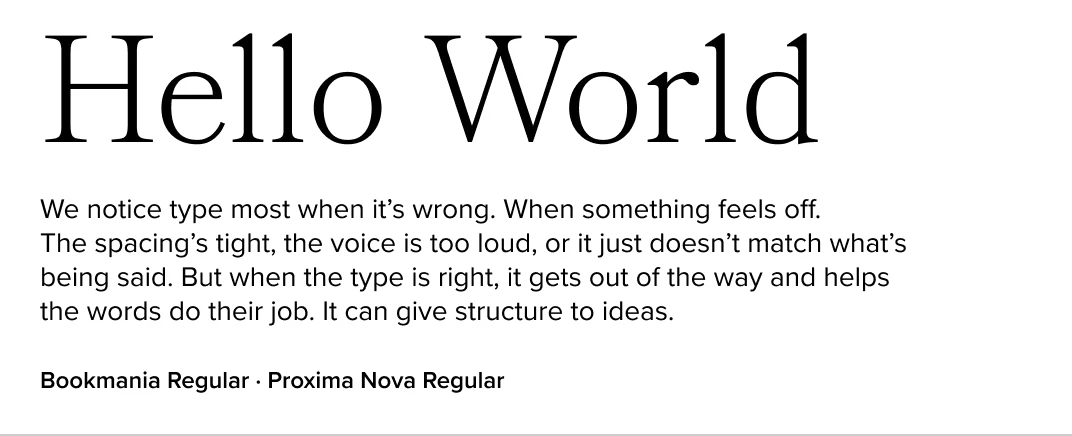 Bookmania paired with Proxima Nova