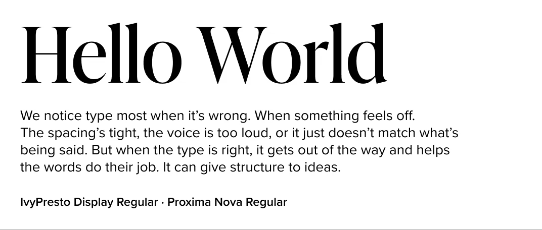 IvyPresto paired with Proxima Nova