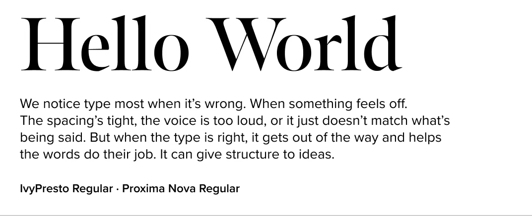 Meno paired with Proxima Nova